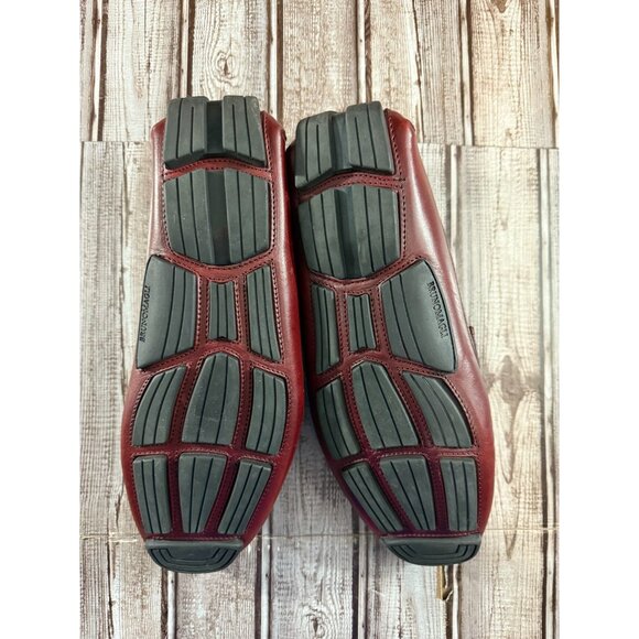 Bruno Magli Monza Leather Slip On Drivers shoes Sz 8.5 Medium color burgundy New - Picture 7 of 7